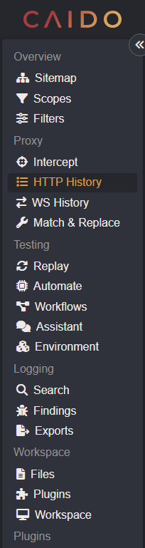 Navigation menu.