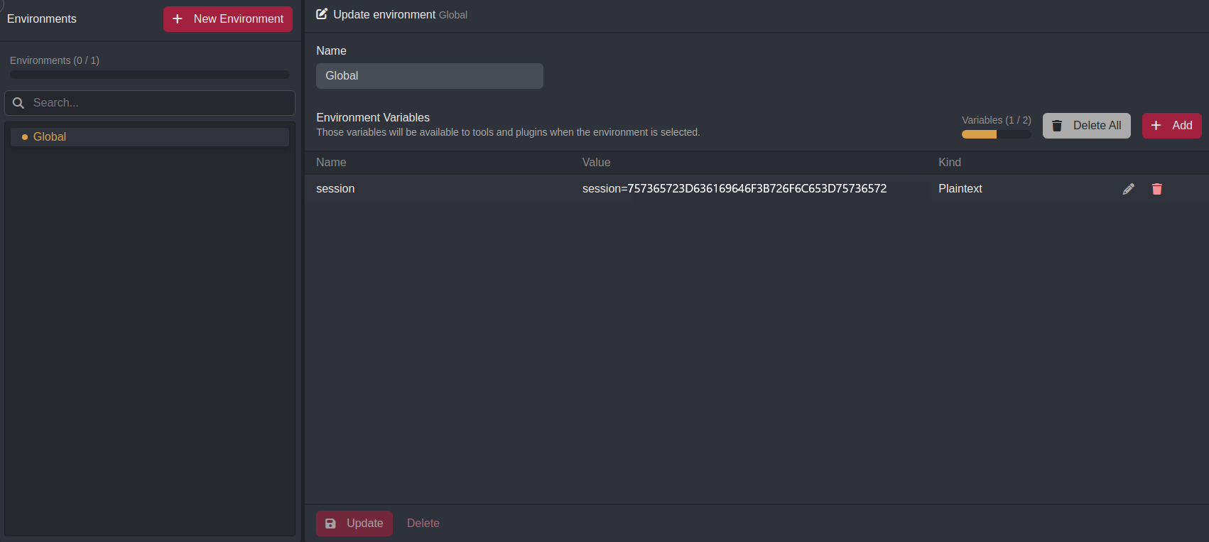 Workflow cookie environment variable.